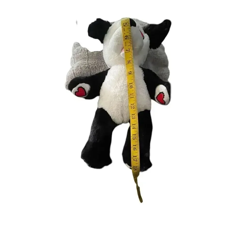 Build-A-Bear White Black Red Heart Kisses Puppy Dog Plush Stuffed Animal 18